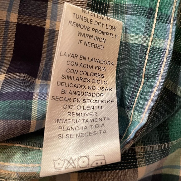 Roper Blue Plaid with Pocket Button Down Collar Shirt Size Large - Picture 8 of 9